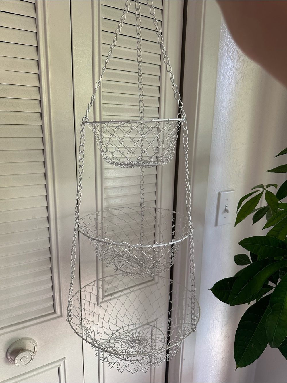 3-Tier Hanging Wire Mesh Basket 32" Tall For Fruits Vegetables Plants